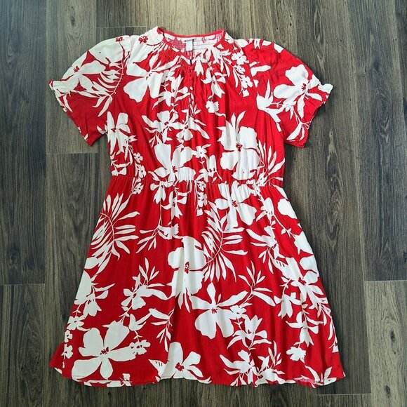 💙 Ara & Viv Soft Flowy Floral Tropical Midi Pockets Summer Dress 100% Rayon Siz - Picture 11 of 11